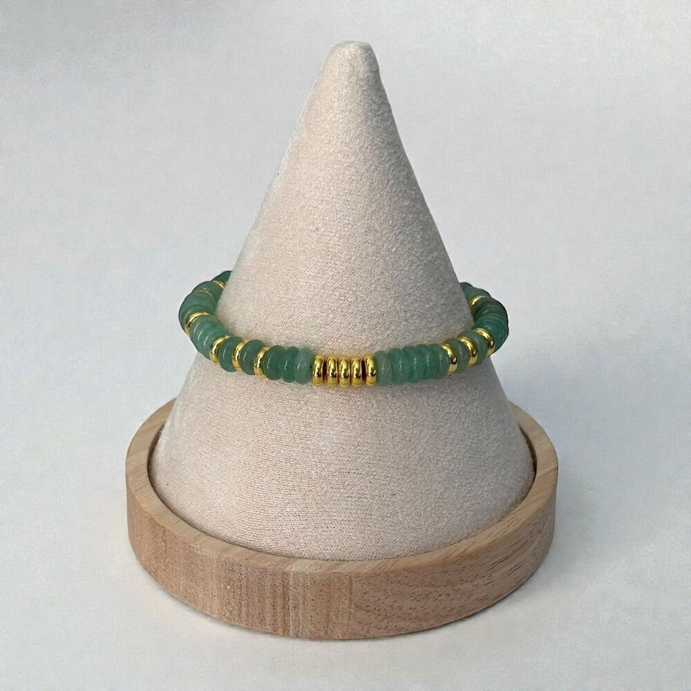 Light Green & Gold Beaded Bracelet